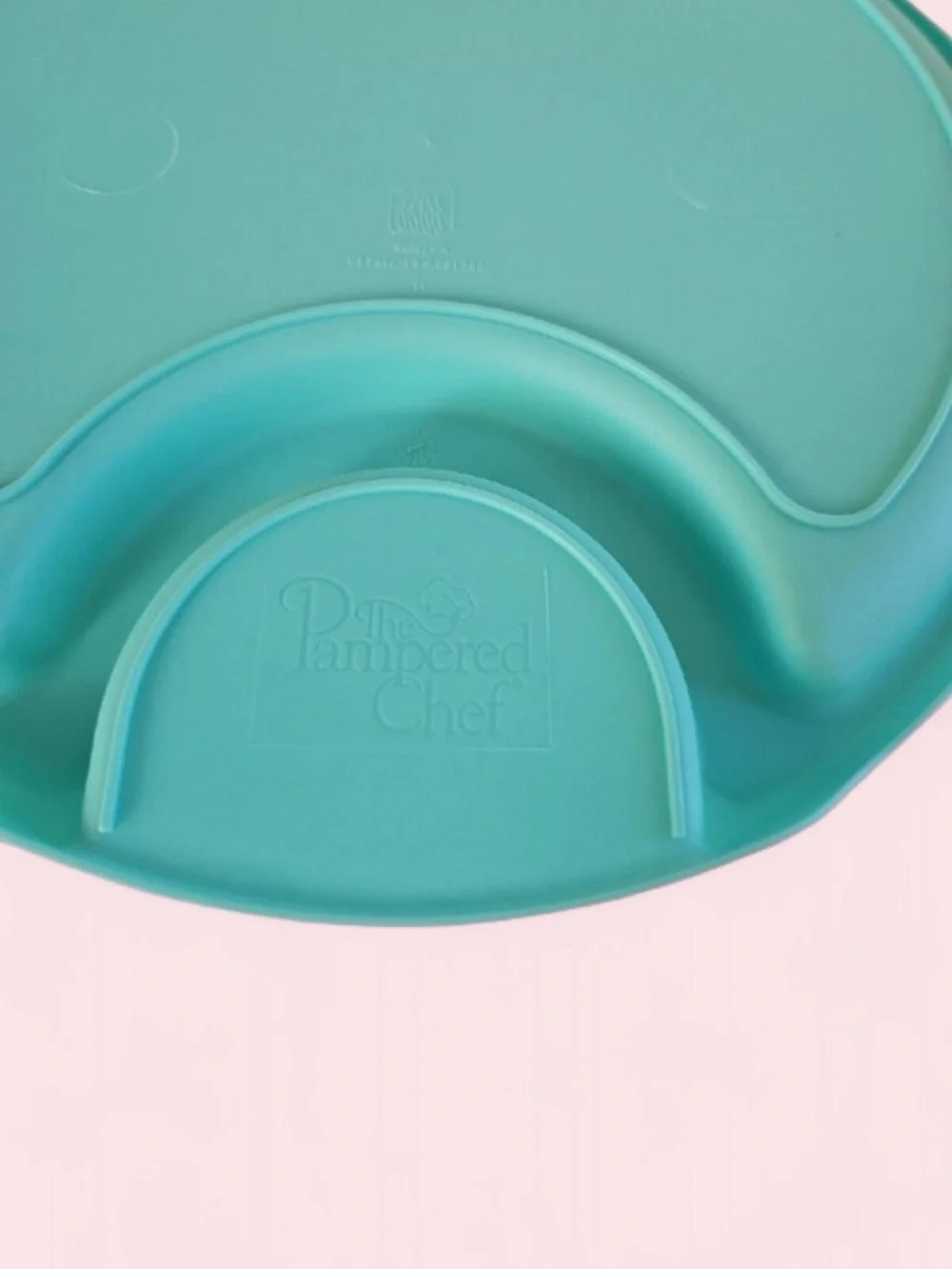 The Pampered Chef Turquoise Blue Divided Serving Plate